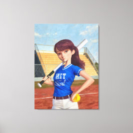 Impressão Em Tela Moça de Softball