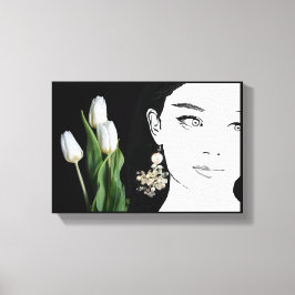 Impressão Em Tela Moça em lágrima de ilustração de brincadeira