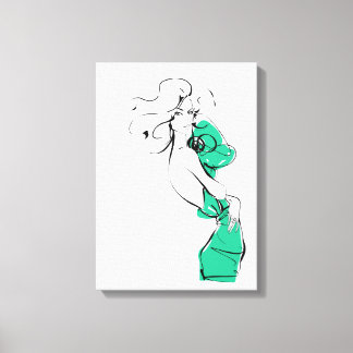 Impressão Em Tela Moça loira de cabelos