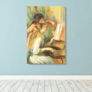 Impressão Em Tela Moças ao Piano por Pierre Renoir