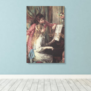 Impressão Em Tela Moças ao Piano por Pierre Renoir