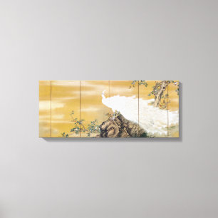 Impressão Em Tela Mochizuki Gyokkei - Peafowl Branco