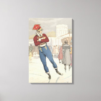 Impressão Em Tela Moda de Patinação no Gelo Parisiense Vintage 1898