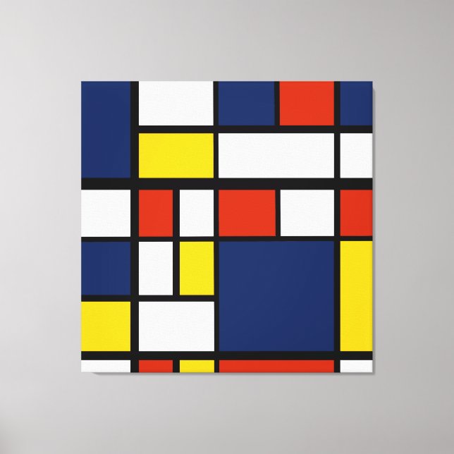 Impressão Em Tela modelo bauhaus pintura de arte geométrica abstrato (Frente)