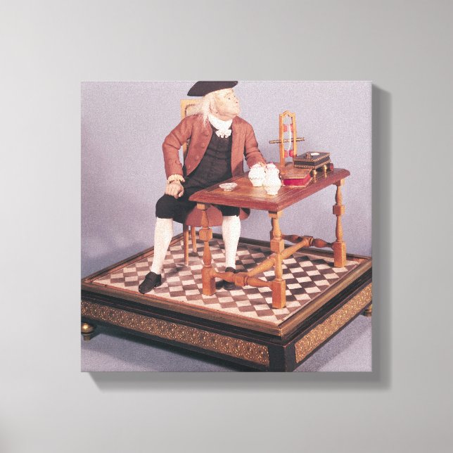 Impressão Em Tela Modelo de Benjamin Franklin em sua mesa (Frente)