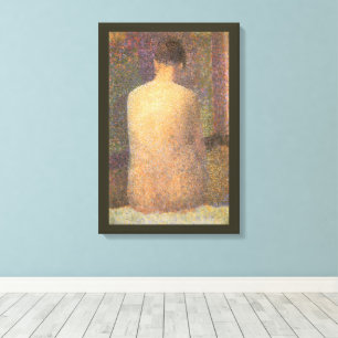 Impressão Em Tela Modelo Por Trás por Georges Seurat, Arte Antigo