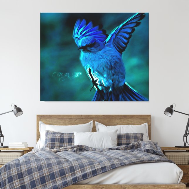Impressão Em Tela Modelos de aves: Mountain Bluebird 01-01 (Insitu(Quarto))