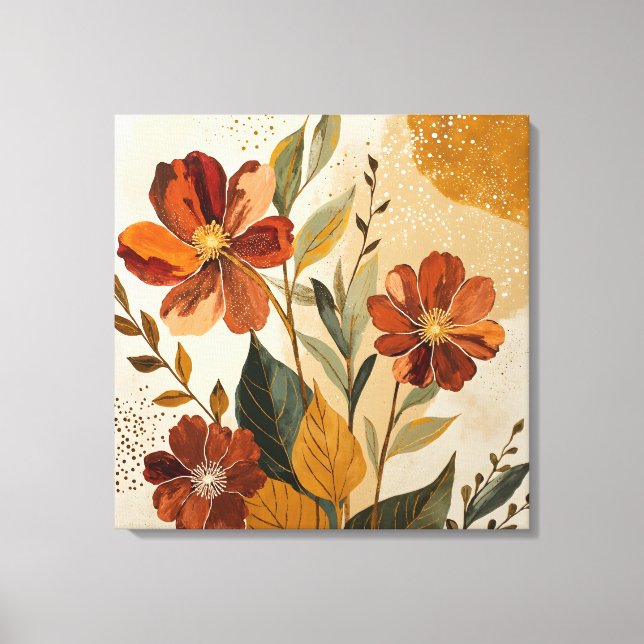 Impressão Em Tela Modern Boho Botanical Abstract Wall Art (Frente)