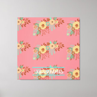 Impressão Em Tela Modern Boho Floral Rosa