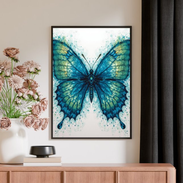 Impressão Em Tela Modern Fantasy Fractal Art Watercolor Butterfly  (Criador carregado)
