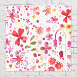 Impressão Em Tela Modern Floral Watercolor<br><div class="desc">Flor silvestre,  de cor branca e feliz,  e folha a pintura de um jardim supercultivado. Perfeito para jardineiros,  amantes da natureza e floristas.</div>