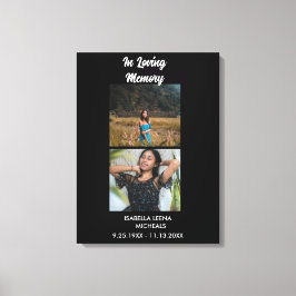 Impressão Em Tela Modern Funeral Personalizado 2 Foto Memorial