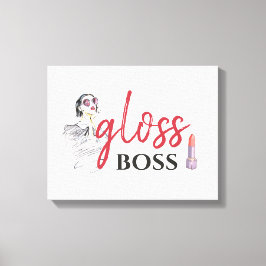 Impressão Em Tela Modern Gloss Boss Girl Black Red Funny Art