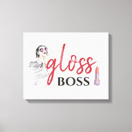 Impressão Em Tela Modern Gloss Boss Girl Black Red Funny Art