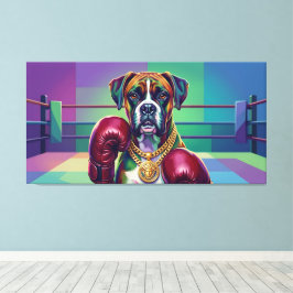 Impressão Em Tela Modern Pop Art Boxer Dog Boxing Athlete