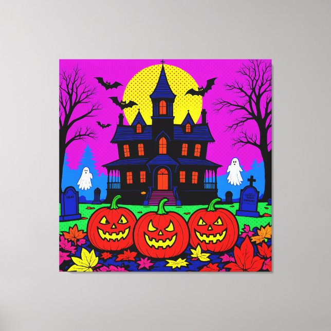 Impressão Em Tela Modern Pop Art Halloween (Frente)