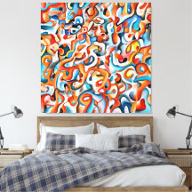 Impressão em Tela Moderna - Cores Abstratas