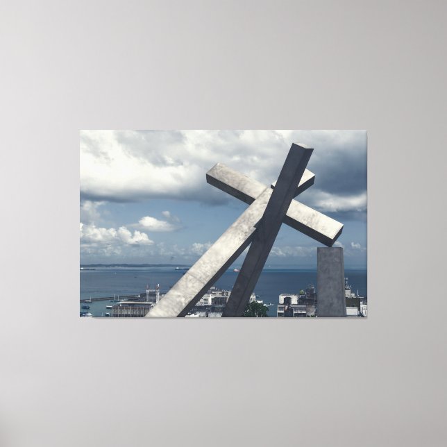 Impressão Em Tela Modernist Fallen Cross Monument Overlooking All Sa (Frente)
