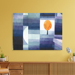 Impressão Em Tela Moderno Abstrato Geométrico Azul Laranja Klee