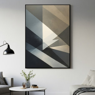 Impressão Em Tela Moderno Abstrato Neutro Cinza Bege