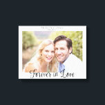 Impressão Em Tela Moderno Casamento Tipografia Para Sempre Apaixonad<br><div class="desc">Impressão em Tela de Foto Tipografia de Casamento Moderno Eternamente Apaixonados. Lembre-se do seu casamento, aniversário ou dia especial por anos com esta tela personalizada com sua foto e nossa tipografia elegante. Fácil de personalizar com texto, fontes e cores. Criado pelo designer profissional da Zazzle BK Thompson © exclusivamente para...</div>