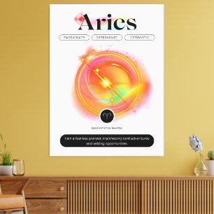 Impressão Em Tela Moderno - Sinal Zodiac - Cota ARIES Elemento Fog