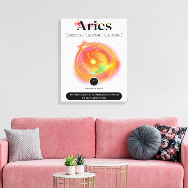 Impressão Em Tela Moderno - Sinal Zodiac - Cota ARIES | Elemento Fog (Insitu(Sala de estar))