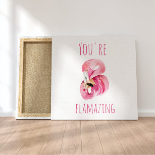 Impressão Em Tela Moderno Você É Flagrante Beleza Rosa Flamingo