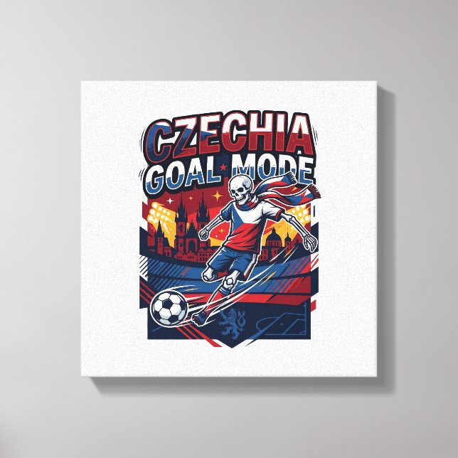 Impressão Em Tela Modo de Gol da República Tcheca Esqueleto Striker  (Frente)