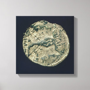 Impressão Em Tela Moeda com cabeças de Júlio César e de Augustus