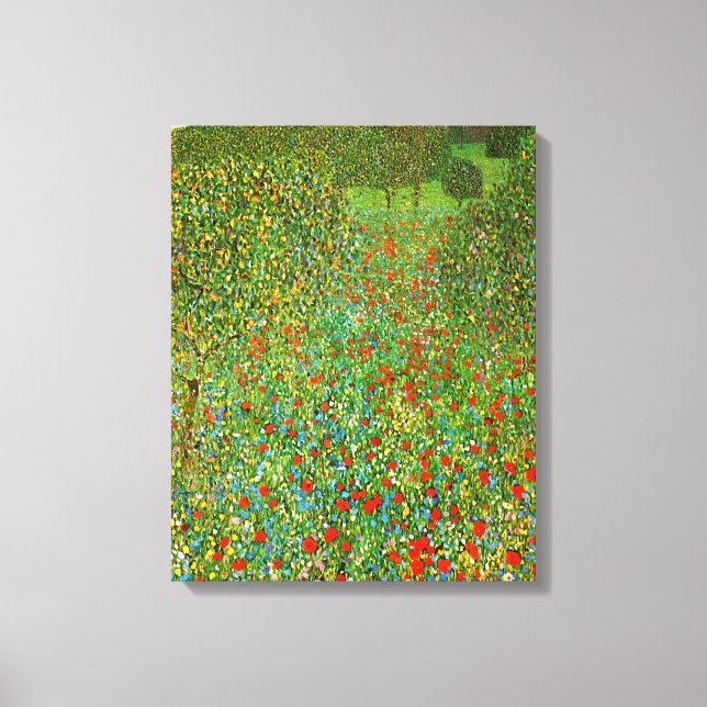 Impressão Em Tela Mohnfeld (1907), de Gustav Klimt. (Frente)