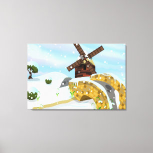 Impressão Em Tela Moinho de vento de Snowdrops