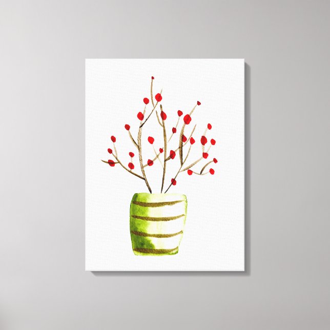 Impressão Em Tela Mola d'água Red Berries Natal (Frente)