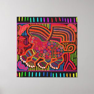 Impressão Em Tela Mola Dragão Amigável Kuna Indiano