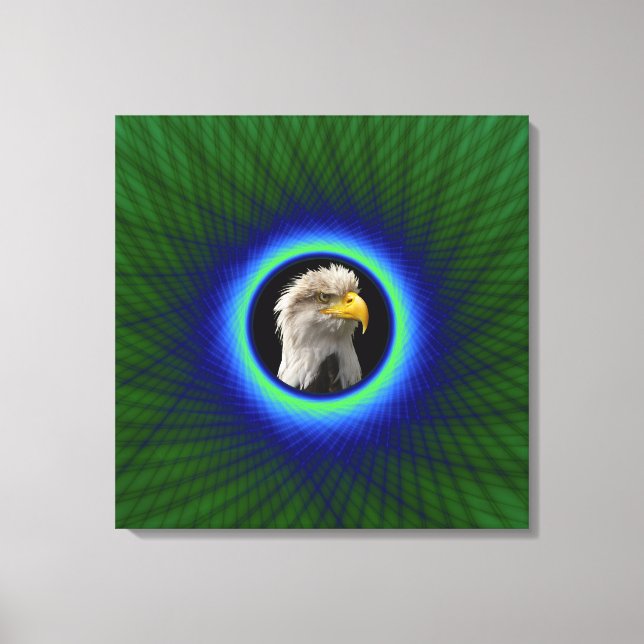 Impressão Em Tela Mola Imprimir Quadro Tecido em Verde e Azul (Frente)