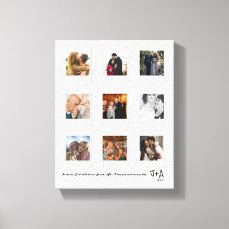 Impressão Em Tela Moldura de colagem de fotos personalizadas de aniv