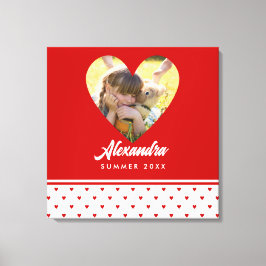 Impressão Em Tela Moldura de Coração Vermelho de Foto Personalizada 