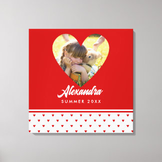 Impressão Em Tela Moldura de Coração Vermelho de Foto Personalizada