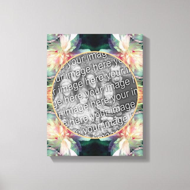 Impressão Em Tela Moldura de Flores de Peônia Rosa Crie Sua Própria  (Frente)