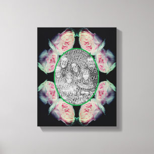 Impressão Em Tela Moldura de Rosas Rosadas Crie Sua Própria Foto