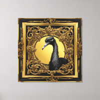Moldura decorativa de ouro de avestruz