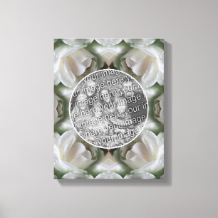 Impressão Em Tela Moldura Rosa Branca Crie Sua Própria Foto