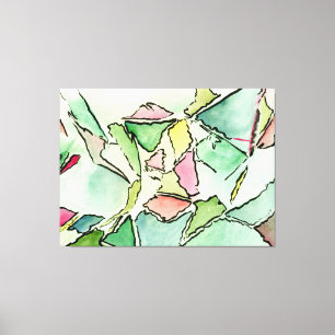 Impressão Em Tela Molhado Sonhos, cor d'água e tinta na arte de Canv