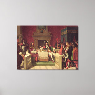 Impressão Em Tela Moliere que janta com Louis XIV 1857