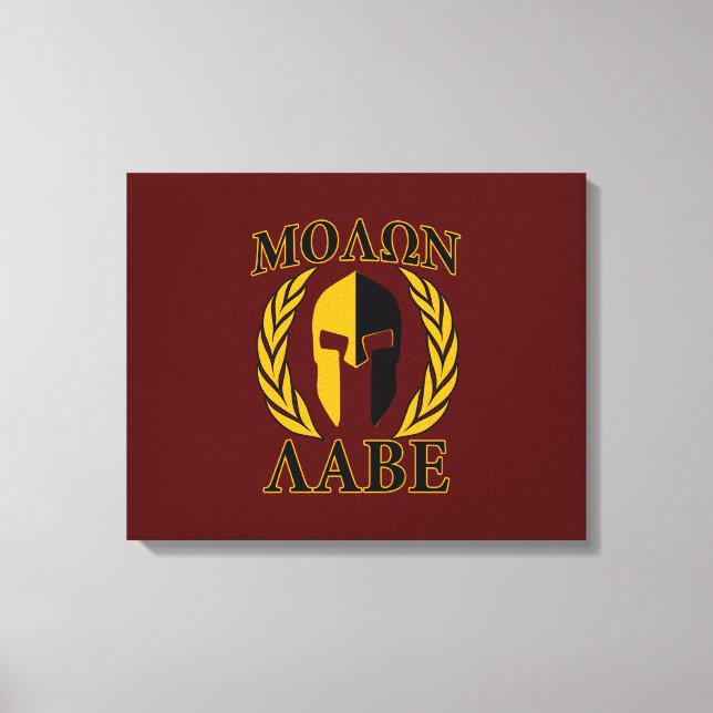 Impressão Em Tela Molon Labe Spartan Mask Laurels Burgundy (Frente)