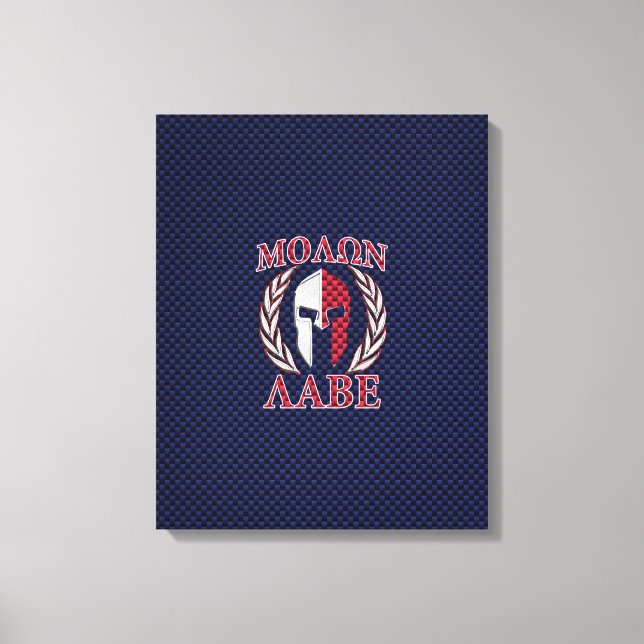 Impressão Em Tela Molon Labe Spartan Warrior Carbono Estilo (Frente)