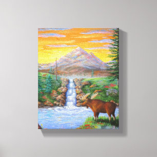 Impressão Em Tela Molose de Natureza Selvagem Montanha