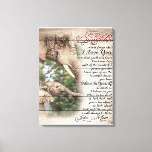 Impressão Em Tela Mom To My Daughter Letter, Girl Birthday Gift