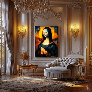 Impressão Em Tela Mona Lisa Stainer Glass Mosaic Trabalho de arte