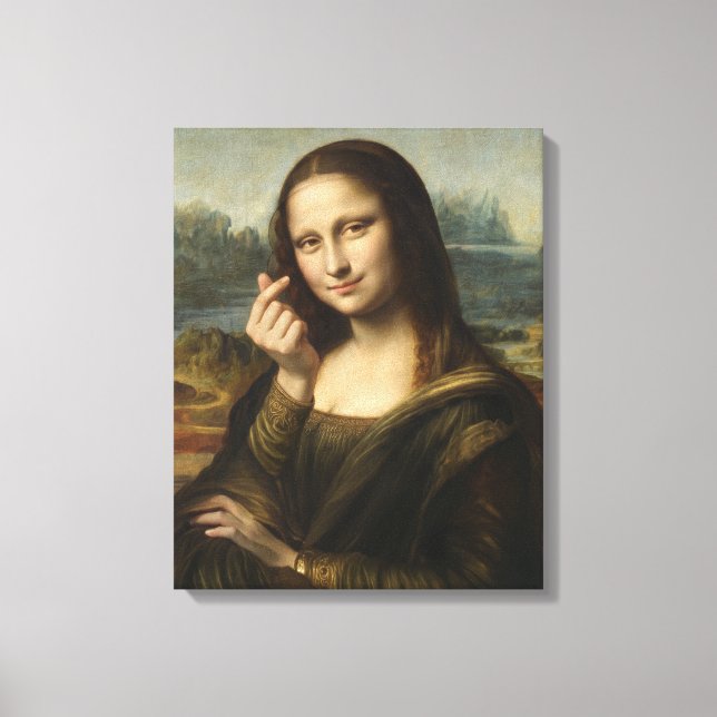 Impressão Em Tela Mona Lisa striking a "Kyun Pose" (Frente)